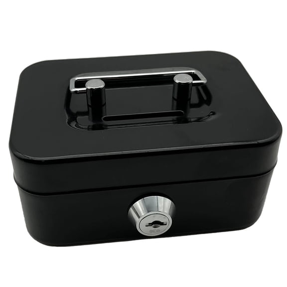 Small Safe with Key, Portable Safe Metal Money Box, Small Money Box, Cash Box With Lock And Slot, Metal Cash BoxKey Lock Security Box, Metal Cash Box Money Bank For Daily S Coin Collection