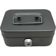 Small Safe with Key, Portable Safe Metal Money Box, Small Money Box, Cash Box With Lock And Slot, Metal Cash BoxKey Lock Security Box, Metal Cash Box Money Bank For Daily S Coin Collection,Silver