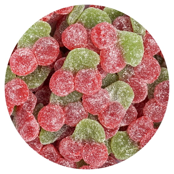 Small Sanded Sour Gummy Cherries, 1 Pound Bulk Bag, The Hampton Candy Company