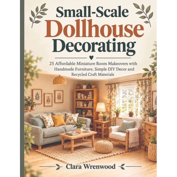 Small-Scale Dollhouse Decorating: 25 Affordable miniature room makeovers with handmade furniture, simple DIY decor and r, (Paperback)