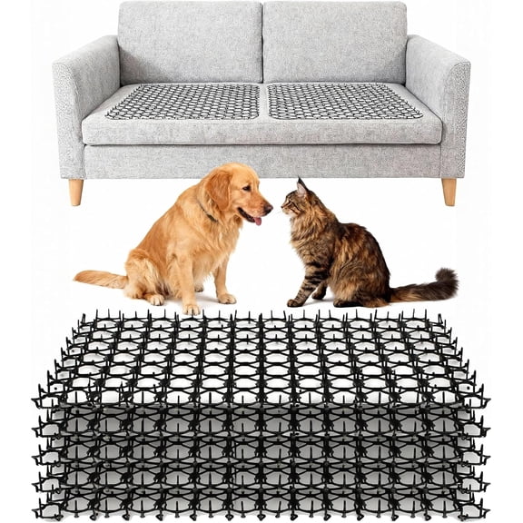 Small Scat Mats for Dogs, Keep Dogs Off Couch Pet Deterrent Mat & Couch Spikes, Heavy-Duty Solid PP, Extra Thick Weighted, Indoor/Outdoor, Furniture & Countertop Protection (10 Pack)