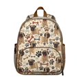 thumbnail image 1 of Small School Backpack with Puppy Design, Lightweight Daily Use Bag with Dog Bone Print for Pet Lovers, 1 of 4