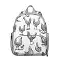 thumbnail image 1 of Small School Backpack with Rustic Hen and Rooster Illustration, Lightweight and Stylish for Daily Travel, 1 of 5