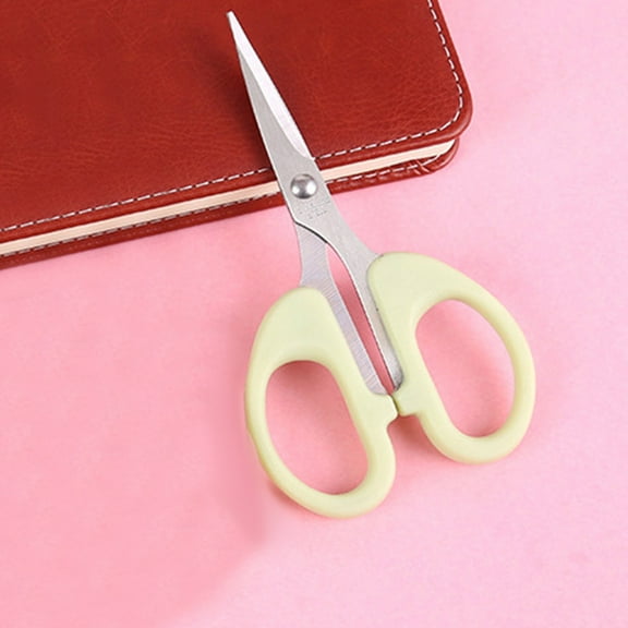 Small Scissors All Purpose Stainless Steel Craft Scissors Multipurpose Cutting Shears with Plastic Handle for Paper Fabric Kitchen Arts Crafts Office Home Use, Green, 1 Pack