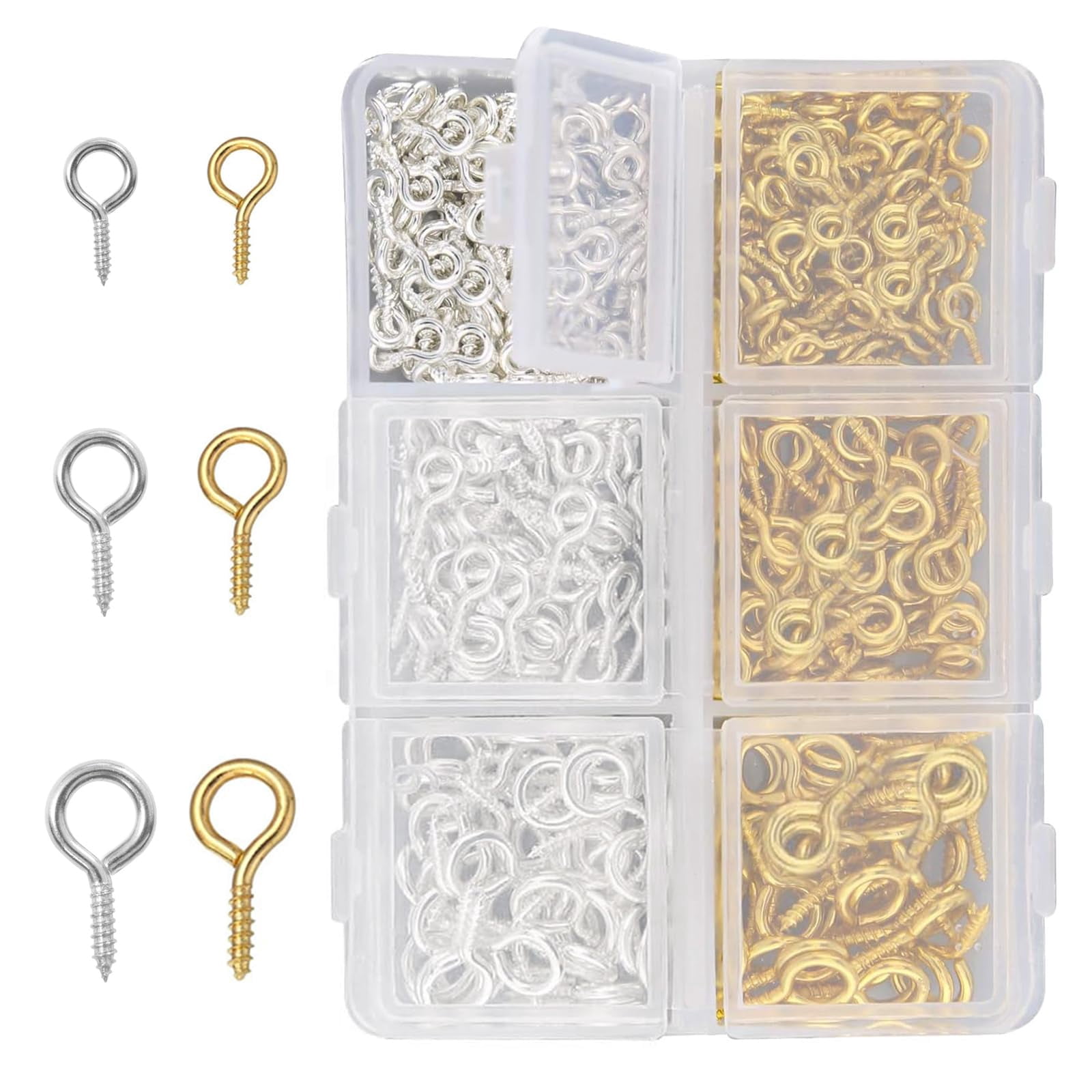 Small Screw Eye Pins for Jewellery Making, 400pcs Mini Eyelet Screws ...
