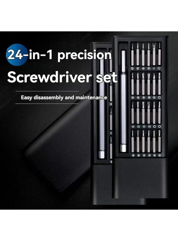 Small Screwdriver Set, 24 in 1 Mini Magnetic Tiny Screwdriver Set Case for PC, Eyeglasses, Computer, Electronic, Watch Repair Precision Screwdriver Set and Star Tiny Screw Driver