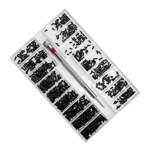 Small Screws Assortment Stainless Steel Miniature Replacement M1.2 M1.4 M2 Micro Screws Set for Eyeglasses Laptop Electronics Clock C