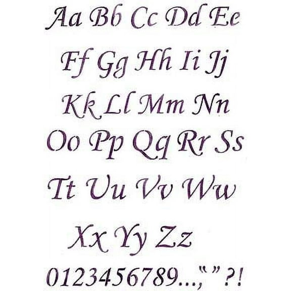 Small Script Alphabet and Numbers Wall Stencil -E138S by Designer Stencils