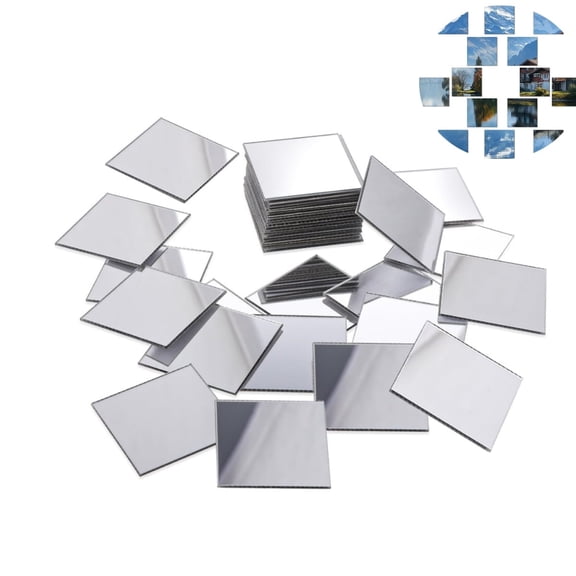 Small Self Adhesive Mirror Tiles,2x2In Square Mini Acrylic Mirror Tiles,50Pack of Durable DIY Crafts Supply for Home,Wall,DIY Projects