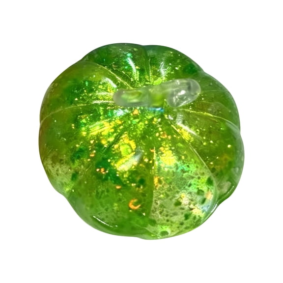 Small Sensory Squeeze Toys, Halloween Stress Balls, Stress Ball Squeeze, Sensory Squeeze Toys, Halloween Party Favors for Student, Green Glitter 3 Inch Pumpkin Shape Slow Rebound