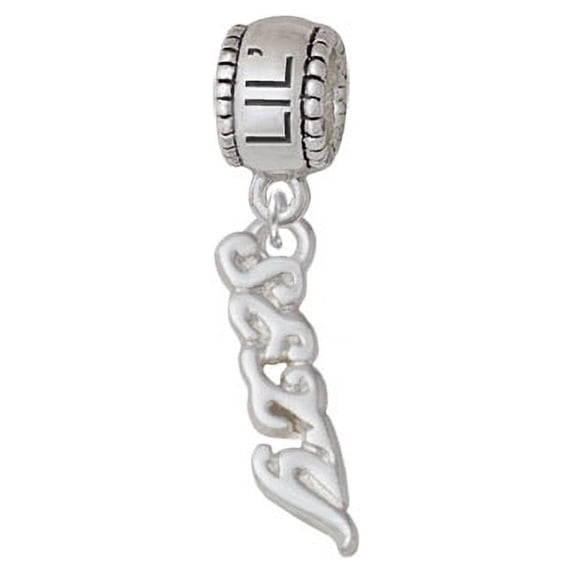 Small Sexy Script - Lil Sister Charm Bead