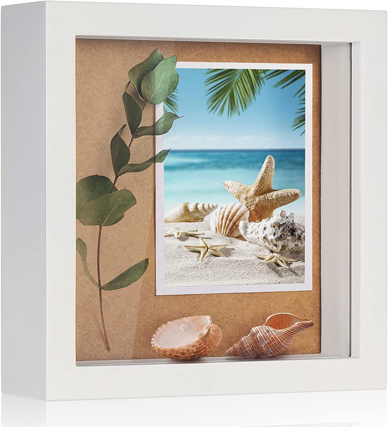 Small Shadow Box Frame 5 x 5 Shadowbox Display Case Wooden Picture