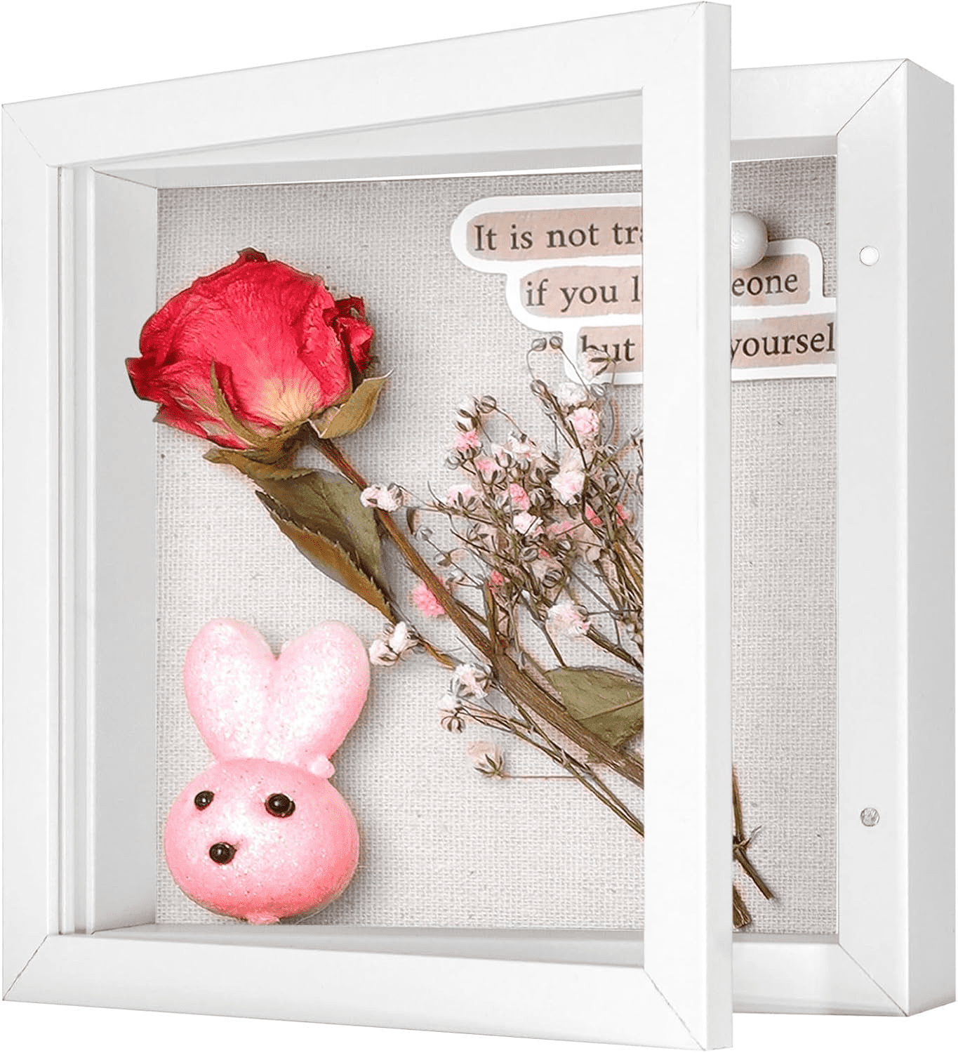 Small Shadow Box Frame with Linen Back - Sturdy Memory Display Case of ...