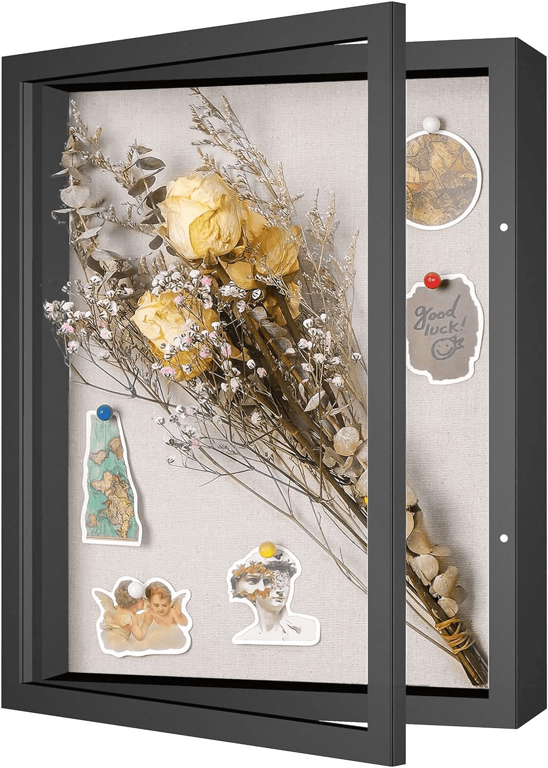 Small Shadow Box Frame with Linen Back - Sturdy Memory Display Case of ...