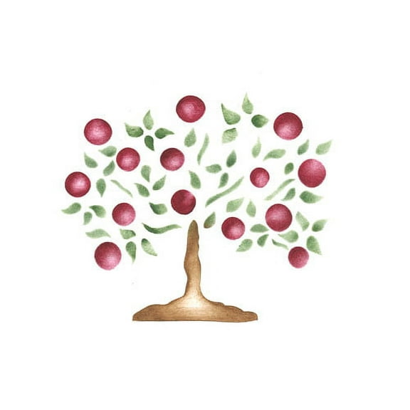 Small Shaker Tree Wall Stencil SKU #257A by Designer Stencils