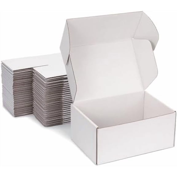 Small Shipping Boxes 9x6x4 Inch (25 Pack) - Sturdy White Corrugated Cardboard Boxes for Small Business, Ecommerce, Mailing & Packaging | Recyclable Gift & Storage Boxes