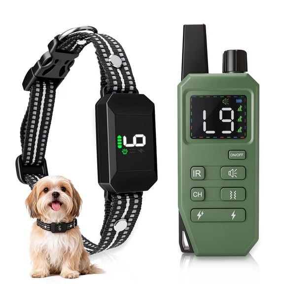 Small Shock Collar for Small Dogs,1300FT Dog Training Collar with Remote,4 Training Modes - IP67 Waterproof Rechargeable, Beep, Vibration, Safe Shock, IR for Small & Medium Dogs(5-30Lbs,Green)