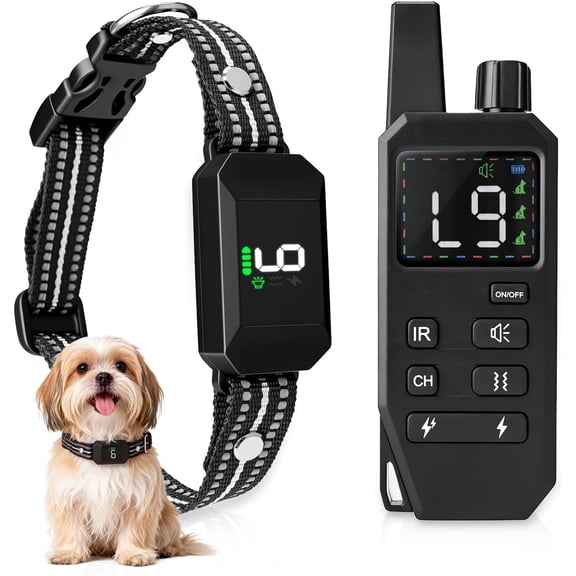 Small Shock Collar for Small Dogs,1300FT Dog Training Collar with Remote,4 Training Modes - IP67 Waterproof Rechargeable, Beep, Vibration, Safe Shock, IR for Small & Medium Dogs(5-30Lbs,Black)