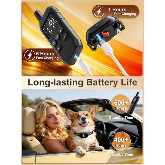 Small Shock Collar for Small Dogs(5-30Lbs), Dog Training Collar with Remote for Small & Medium Dogs, 3 Channels, Waterproof, Rechargeable, Collar with Beep, Vibration, Safe Shock,1300ft