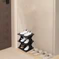 thumbnail image 1 of Small Shoe Rack | 3-Tier Corner Shoe Cabinet | Thickened & Widened Plastic Storage Shelf | Easy to Install & Removable | Washable Design for Men, Women & Kids Shoes | 34x27x26cm, 1 of 6
