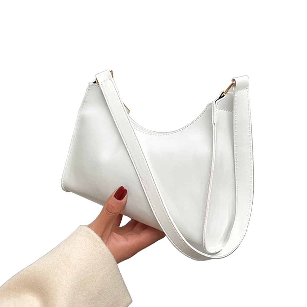 Small Shoulder Bag Purse for Women Everyday Purse Hobo Bag, Cute Hobo Purses  and Handbags for Women Vegan Leather Shoulder Tote Bags(White)