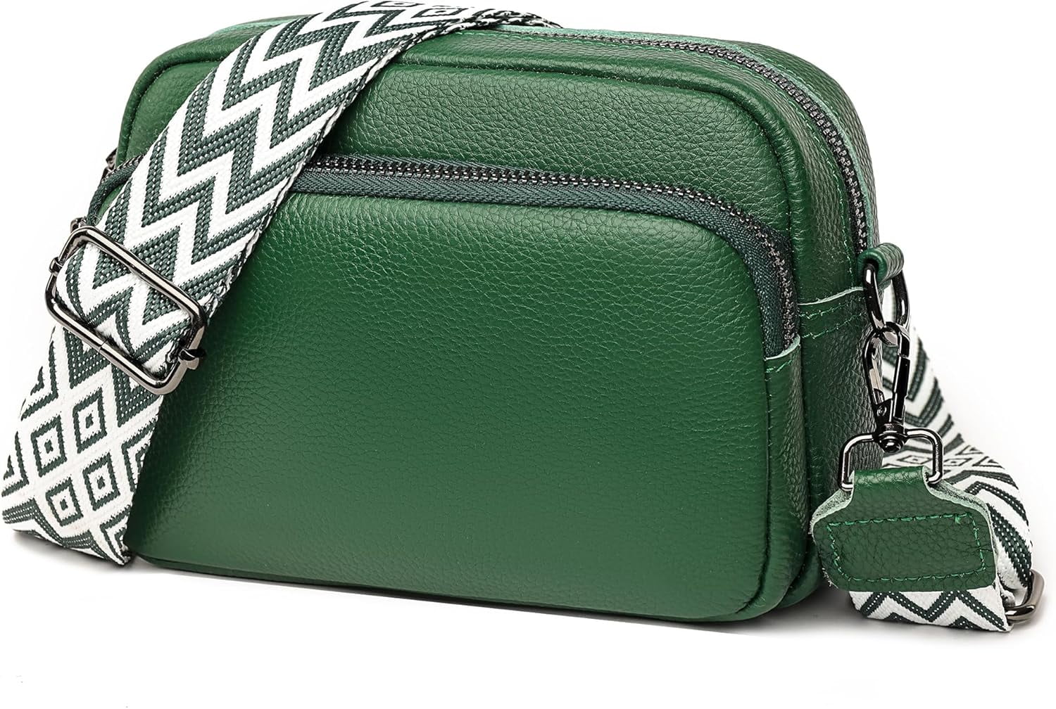 Small Shoulder Crossbody Bag for Women Vegan Leather Handbag Purse Triple Zip Wallet Purse Trendy Bag