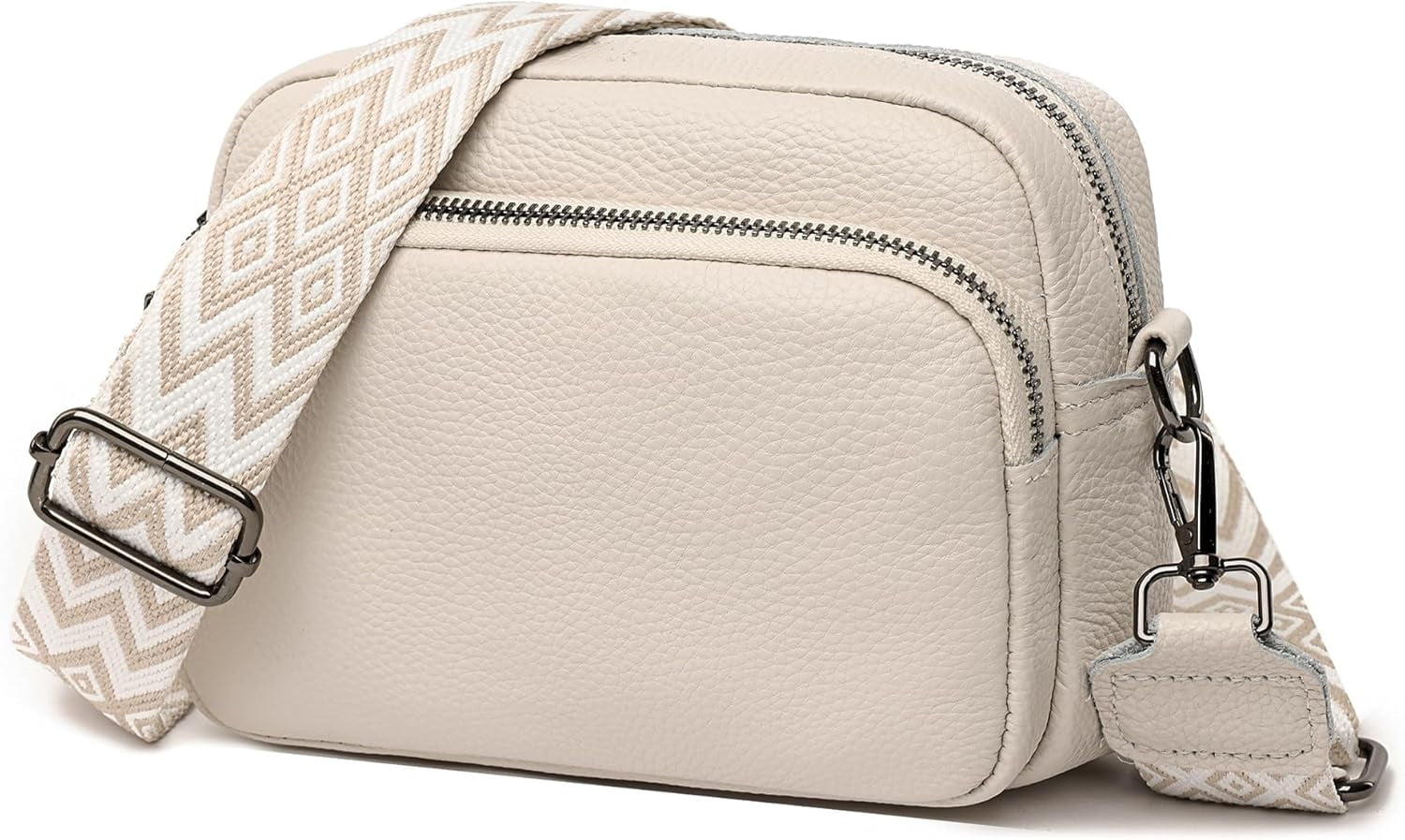 Small Shoulder Crossbody Bag for Women Vegan Leather Handbag Purse Triple Zip Wallet Purse Trendy Bag