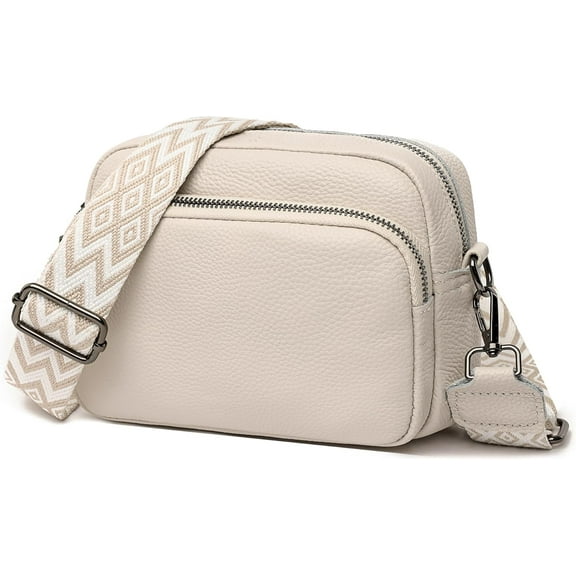 Small Shoulder Crossbody Bag for Women Vegan Leather Handbag Purse Triple Zip Wallet Purse Trendy Bag