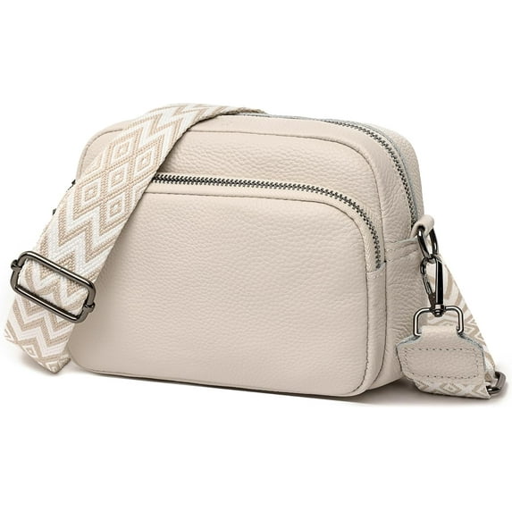 Small Shoulder Crossbody Bag for Women Vegan Leather Handbag Purse Triple Zip Wallet Purse Trendy Bag