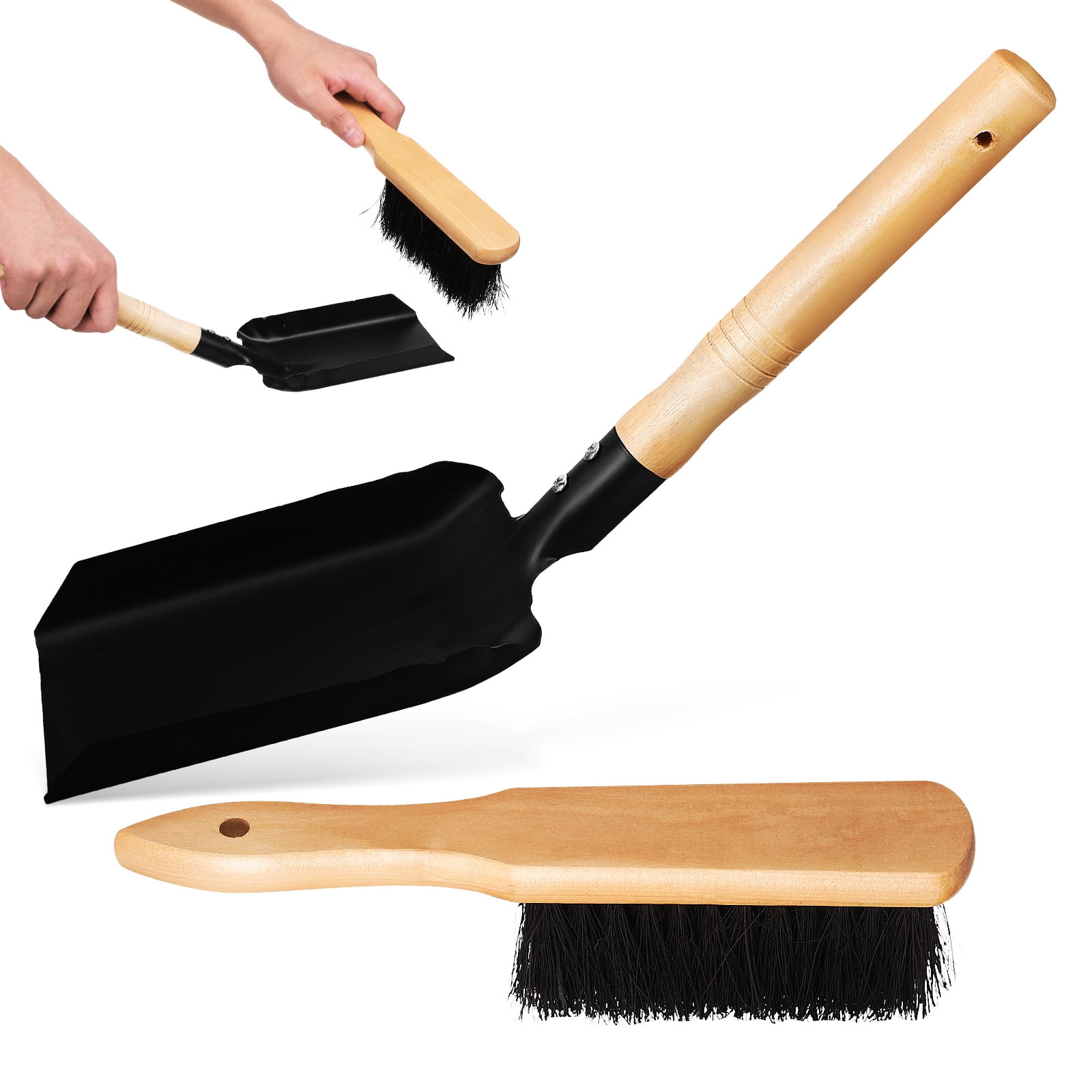 Small Shovel Brush Set For Fireplace Shovels Spade Wood Handle Dust