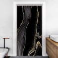 thumbnail image 1 of Small Shower Curtain, Abstract Modern Gold and Black Marble Texture Stall Shower Curtain Set for Bathroom Waterproof Polyester Narrow Bathroom Decor with Hooks, 36x72 Inch, 1 of 6