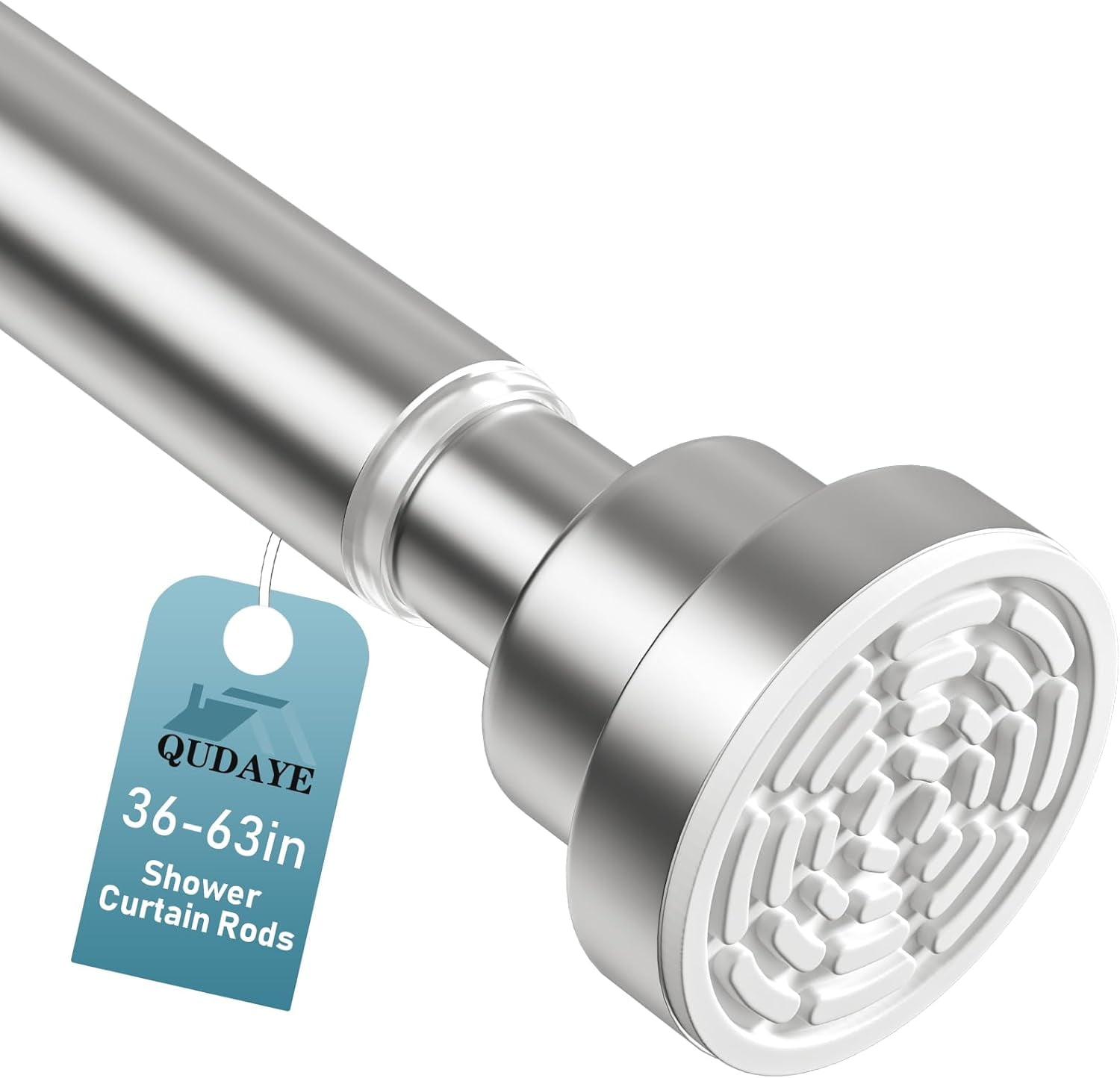 Small Shower Curtain Rods 36 To 63 Inch Silver Tension Curtain Rod No