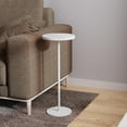 thumbnail image 1 of Small Side Table, Metal Round Drink Table, Desktop Diameter 9.99“ for Living Room Bedroom Small Spaces Sofa Couch Chair, White, 1 of 6