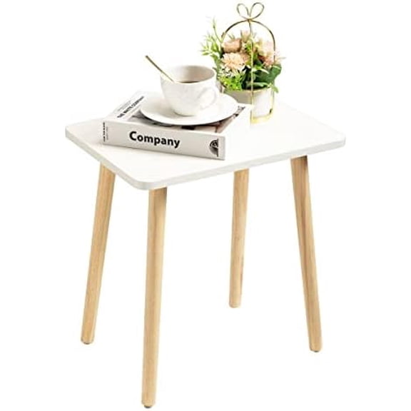 Small Side Table, Modern Wood Mini Coffee Table, Easy Assembly Compact End Table for Living Room Bedroom Sofa, Minimalist White Accent Furniture for Small Spaces