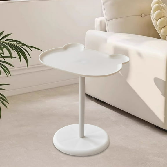 Small Side Table, Portable Bedside Table, Coffee Table with Storage Shelf, Rolling End Table for Sofa, Lightweight Mobile Tea Table, Modern Bear-Shaped Design