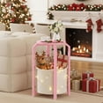thumbnail image 1 of Small Side Table, Round End Table, Night Stand, Bedside Table, Set of 2, Sofa Table with Storage Basket, Living Room, Bed Room, Pink TB01BP0922, 1 of 8