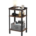 thumbnail image 1 of Small Side Table for Small Spaces - Slim End Table with Magazine Holder - 2 in 1 Design Narrow End Table Living Room - Skinny Bedside Table Nightstand Bedroom Thin Side Table, Rustic Brown, 1 of 8