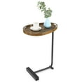 thumbnail image 1 of Small Side Table for Small Spaces, Narrow C Shaped End Table for Sofa Couch and Bed, Brown and Black, Perfect for Indoor, Living Room, Bedroom, Bathroom(1, Brown), 1 of 7