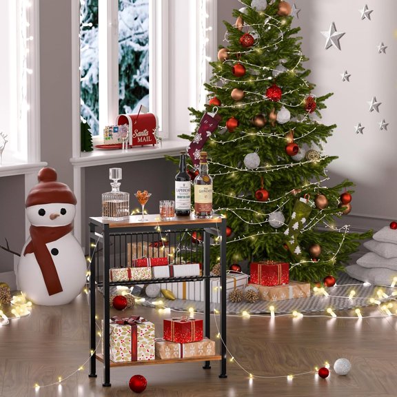 Small Side Table for Small Space & Coffee Syrup Rack Organizer