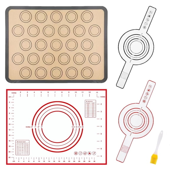 Small Silicone Baking Mats Quarter Sheet Baking Mats Non Stick Silicone Liners, BPA Free, Professional Grade Silicon Baking Sheet for Cookies, Macarons Bread & Pastry, Toaster Pad Set of 4 Pack