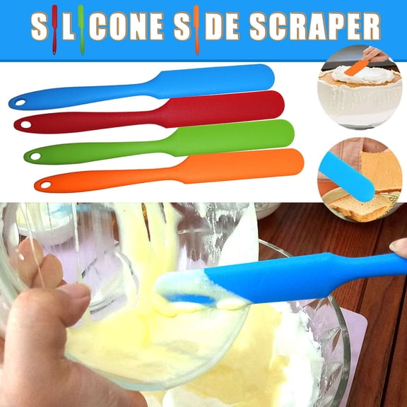 Small Silicone Spatulas Bulk for Kitchen, Baking, Cake Icing, Resin Craft, Mini Silicon Scraper Tool, Jar Spatula with Long Handle Heat Resistant, Waxing Sticks Large with Slant for Hard Wax 1pc