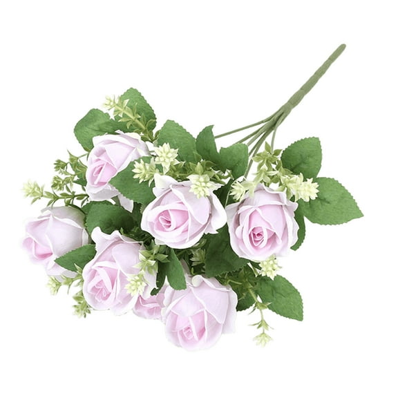 Small Silk Rose Bouquet with Dahlia and Hydrangea, Handheld Fake Flowers, for Wedding Party Home Garden Table Decor, 33cm Height