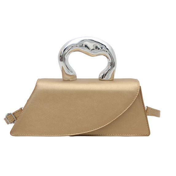 Small Silver Crossbody Satchel Y2K Evening Handbag for Women - Shoulder Tote Bag 2025