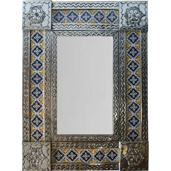 Small Silver Guadalajara Tile Mexican Mirror