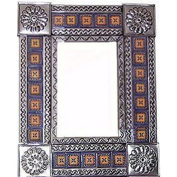 Small Silver Orizaba Tile Talavera Tin Mirror