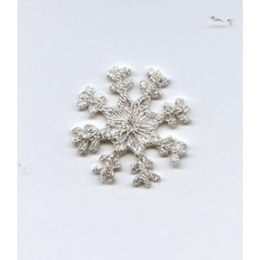 Small - Silver Snowflake - Iron on Applique/Embroidered Patch