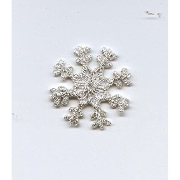 Small - Silver Snowflake - Iron on Applique/Embroidered Patch