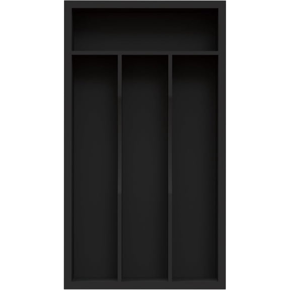 Small Silverware Organizer, Bamboo Kitchen Drawer Organizer, Utensil Holder, Cutlery Tray & Spoon Flatware Storage with Grooved Drawer Dividers