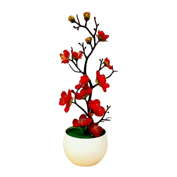 Small Simulation Flower Tree Faux Flower Plant in Pot Desk Simulation Plant Perfectly for Tabletop Office Decoration