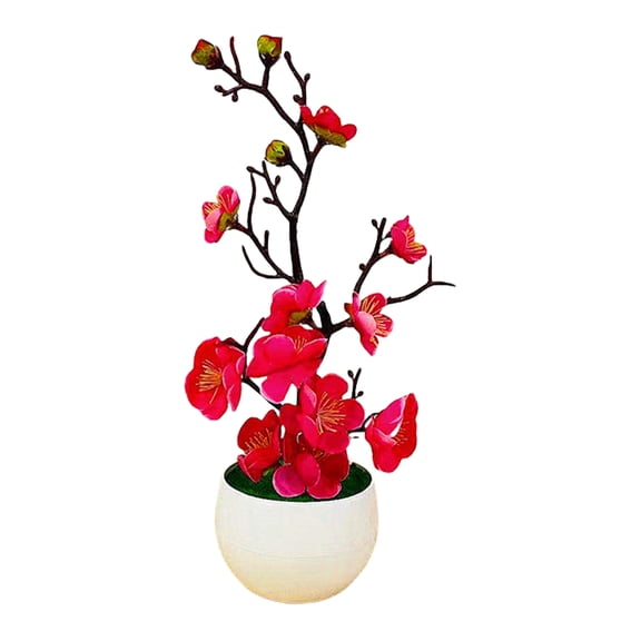 Small Simulation Flower Tree Faux Flower Plant in Potted Desk Simulation Plant Perfectly for Tabletop Office Decoration